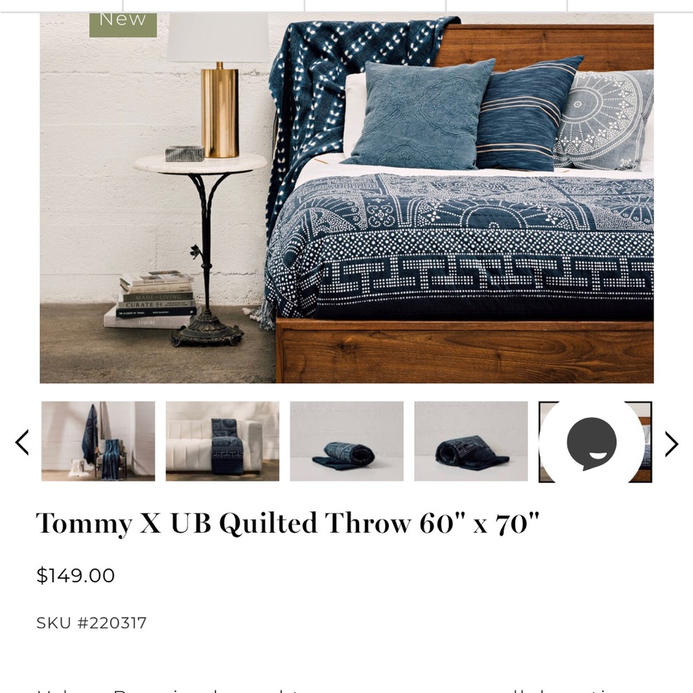 Tommy X UB Quilted Throw 60" x 70"